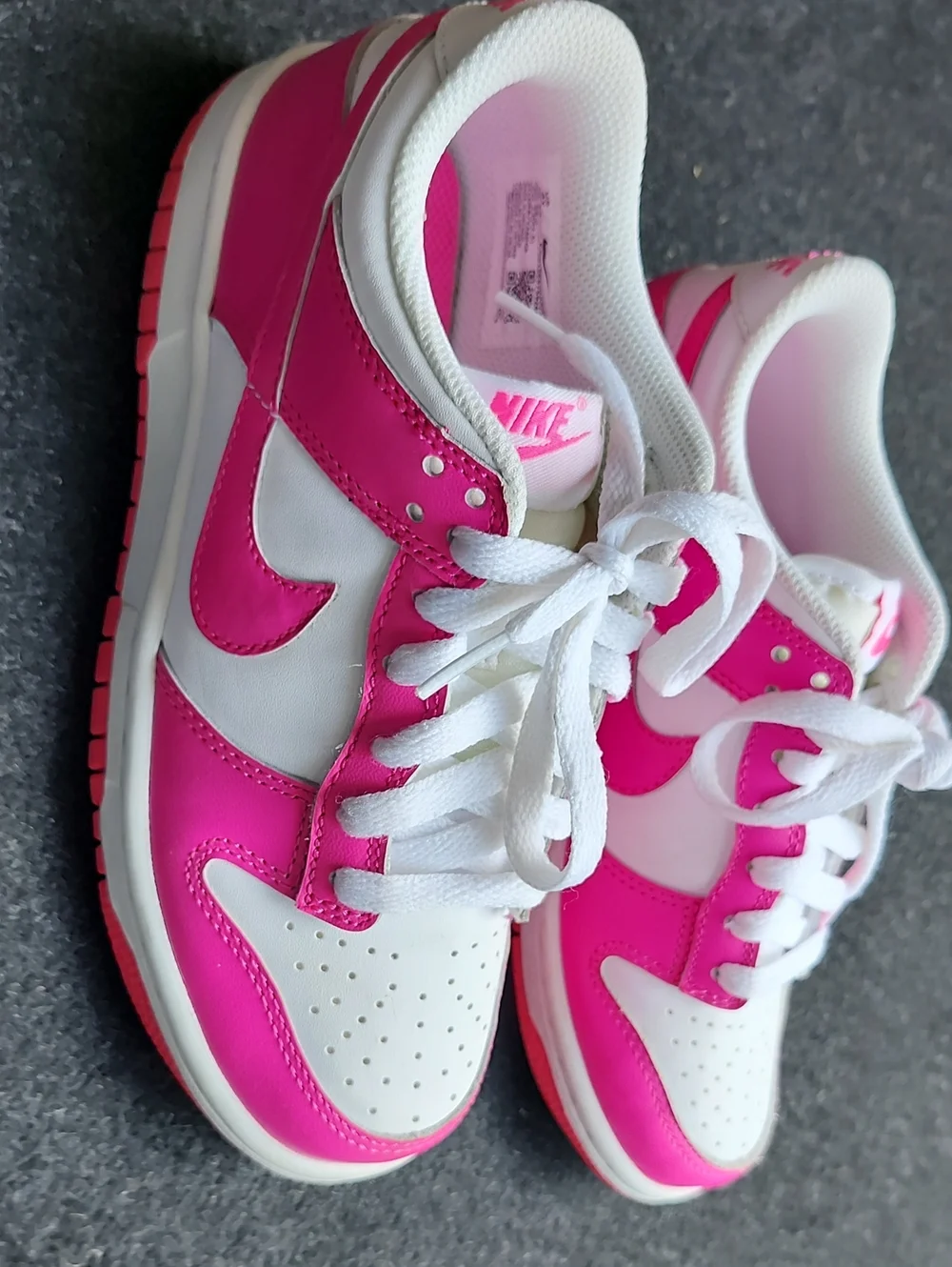 Nike White and Hot Pink Low-Top Sneakers